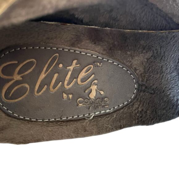 Corkys Elite Ankle Boots Womens Size 9 Brown/Cashew Multi Fabric Leather Ties - Picture 7 of 9